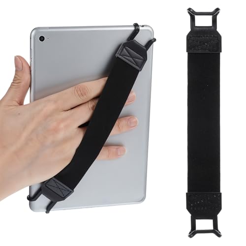 Ptwola Hand Strap Holder Universal Tablet Secure Grip Holder High Elasticity Finger Handle Bands Accessories Versatile Lightweight Bundle Strap Stretchable to 8.27-14.96 inches for Readers - color: black