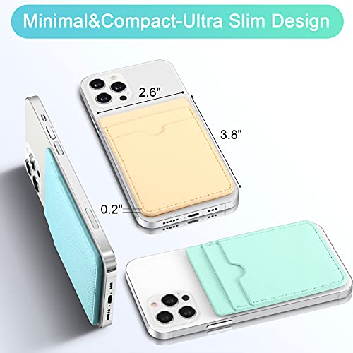 Weewooday 6 Pcs 6 Pcs Stick on Phone Card Holder Wallet, Solid, Mixed Color - color: Mixed Color