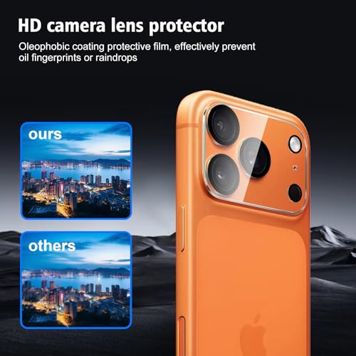 2+2 Pack compatible with iPhone 17 Pro Screen Protector Tempered Glass with Camera Lens Protector, Protection Film with Easy Installation Frame, 9H Hardness, Scratch Resistant, Case Friendly - size: iP17 Pro transparent