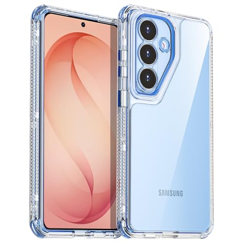 AICase for Samsung Galaxy S26 Plus Case Clear,Heavy Duty Durable 3-Layer Crystal Transparent [Not Yellowing][Military Grade Drop Protection] Shockproof/DropProof Protective for S26 Plus 6.7" 2025_6 - color: Blue, size: Samsung Galaxy S26 Plus