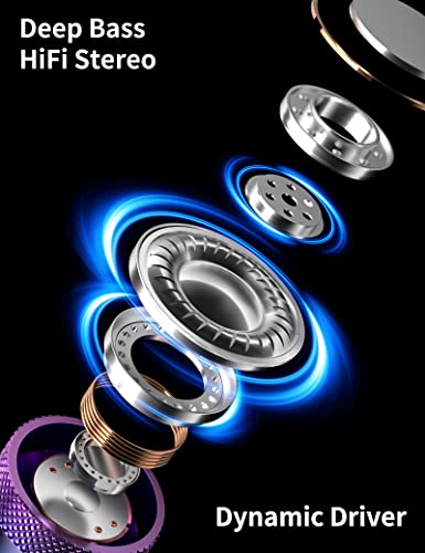 Wired Earbuds for Chromebook Laptop PC,3.5mm in Ear Headphones for Kindle - color: Purple Blue