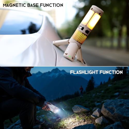 Telescopic Camping Lights with Stand, 40H Playtime, Magnetic Base - color: Gold
