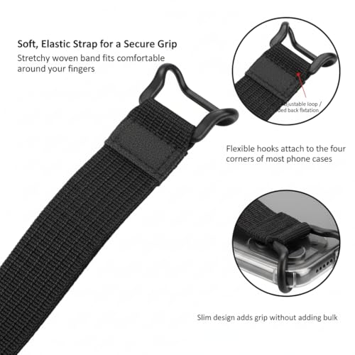 3 Pack Mobile Phone Security Hand Strap Holder for 5.2-7.5 Inch Smartphones Universal Drop Prevention Elastic Bundle Grip Belt for Kindle Phone 13/12/11/Xr/Xs Max and Other Smartphones