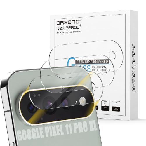 Orzero (3 Pack Camera Lens Protector Compatible for Google Pixel 11 Pro XL, Protector de Cámera Case Friendly Tempered Glass 9H High Definition Microphone Cutout Anti-Scratch - size: Google Pixel 11 Pro XL 6.8 inch