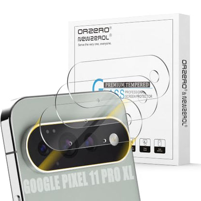 Orzero (3 Pack Camera Lens Protector Compatible for Google Pixel 11 Pro XL, Protector de Cámera Case Friendly Tempered Glass 9H High Definition Microphone Cutout Anti-Scratch - size: Google Pixel 11 Pro XL 6.8 inch