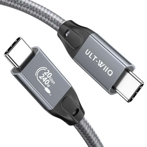 ULT-WIIQ USB C 3.2 Gen 2x2 Cable, 8K 4K Portable Monitor Cable Grey 2FT - size: 2FT