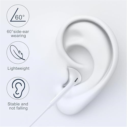 Wired Headphones for iPhone Earbuds with Lightning Connector,2 Packs Built-in Mic & Volume Control HiFi Stereo Nosie Reduction Earphones Compatible with iPhone 14/13/12/11/XR/XS/X/8/7 Support All iOS - size: Lightning