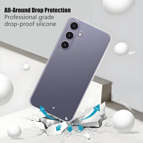 TENOC Phone Case for Samsung Galaxy S25+ Plus, Clear Case Shockproof Protective Bumper Slim Cover - color: Clear, size: S25 Plus