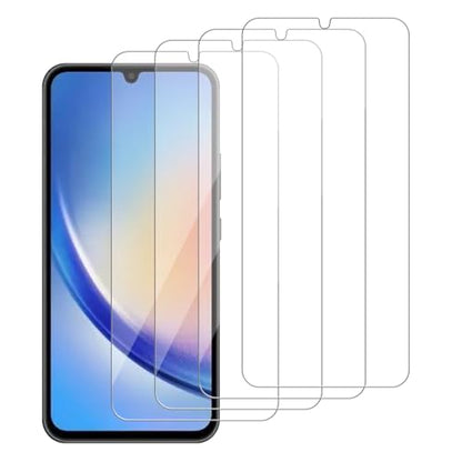 4 Pack Glass Screen Protector Compatible for Samsung Galaxy A34 5G / SM-A346E [9H Hardness]-HD Screen Tempered Glass, Scratch Resistant,Easy Install [Case Friendly] - size: Galaxy A34 5G