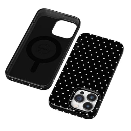 Casely iPhone 14 Pro Case | On the Dot | Black Polka Dot | Compatible with MagSafe | Classic Ultra Slim Design - color: On the Dot | Black Polka Dot, size: Iphone 14 Pro