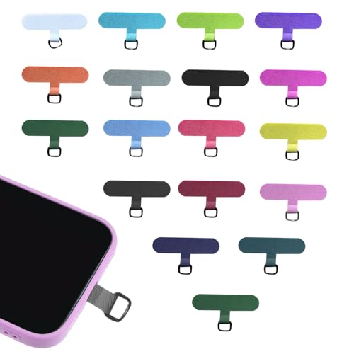 18PCS Phone Tether Tabs multi-color Universal Without Adhesive Phone Lanyard Patch Replacement Parts, nylon material Compatible with full protective case