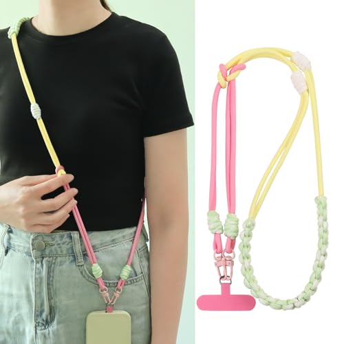 Braided Universal Phone Lanyard, Crossbody Strap Cell Phone Neck Strap with Tether Tab for Outdoor (Style 1)