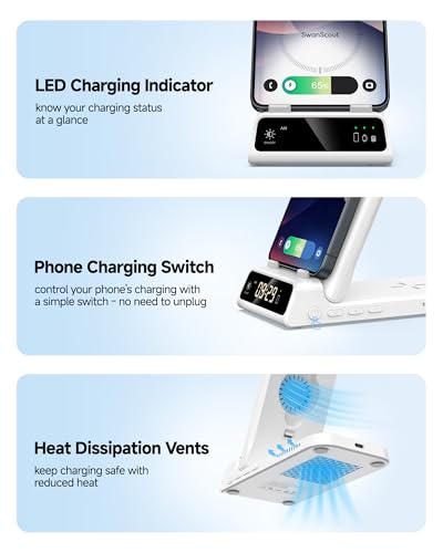 Charging Station for Samsung Phone, Watch & Buds, Not for Watch 9/Ultra 2 - color: White