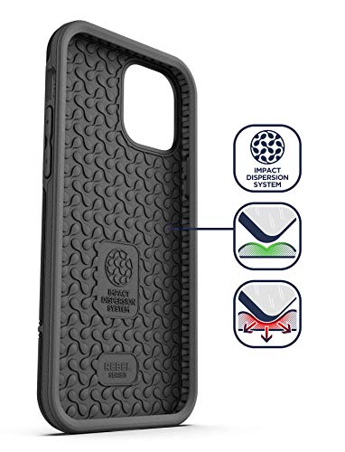 Encased Compatible with iPhone 12 Pro Belt Clip Protective Holster Case (2020 Rebel Armor) Heavy Duty Rugged Full Body Cover with Holder (Black) - color: Black, size: iPhone 12 Pro