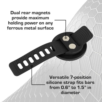 Bulletpoint Mounting Solutions Magsafe Compatible Magnetic Phone Mount with Adjustable Strap for Exercise Equipment, Baby Strollers