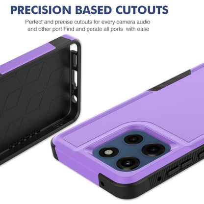 for Moto G Stylus 2025/2026 Case: Dual Layer Protective Heavy Duty Cell Phone Cover Shockproof Rugged with Screen Protector - Military Protection Bumper Tough - for G Stylus 2025/2026, Purple - color: Purple (PC) + Black (TPU)
