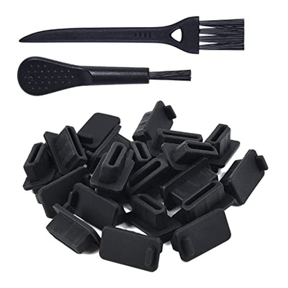 20 Pcs HDMI Dust Cover Plugs, HDMI Female Prot Dust Cap Protector Stoppers for TV, Laptop, Computer, Other Devices with 2 Cleaning Brushes - size: HDMI Port