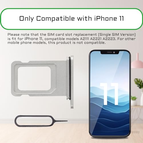 for iPhone 11 Silver Single SIM Card Tray Slot Replacement