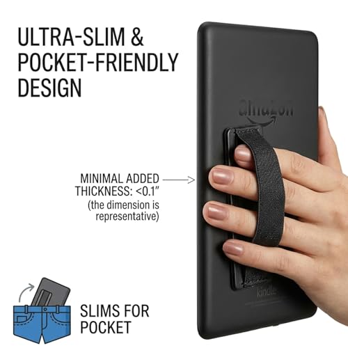 Hand Holder Strap for 8-10" Kindle eReaders Fire Tablet (Black) -1pc - color: Black