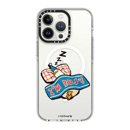 CASETiFY for iPhone 13 Pro Case - Impact Clear Compatible with MagSafe | Not Yellowing | 6.6 ft. 3x Military Grade Drop Protection | I'm so busy | Clear - color: I'm so busy, size: Iphone 13 Pro (6.1")