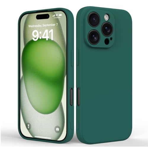 Suitable for iPhone 16 Pro Phone Case, Ultra Thin TPU Shockproof Anti-Scratch Case, Soft Fall-Resistant Phone case, Solid Color Phone Cover for iPhone 16 Pro, Dark Green - color: Dark Green, size: iPhone 16 Pro