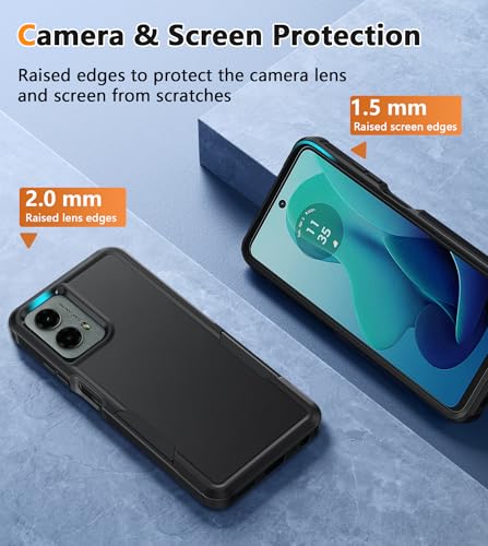 FNTCASE for Moto G 5G 2024 Case with 360 Rotatable Belt-Clip Holster Black | Rugged Heavy Duty Drop Protection, Military Grade Shockproof Durable Protective Cell Phone Cover