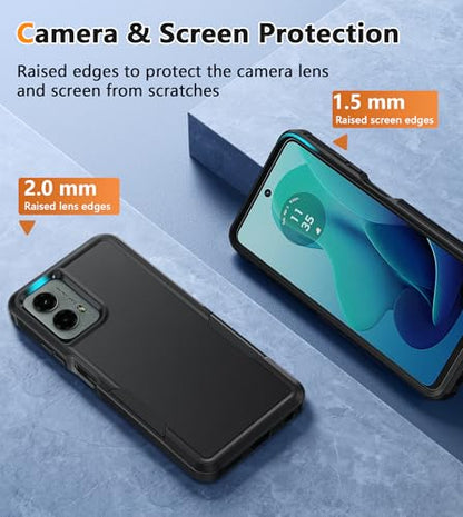 FNTCASE for Moto G 5G 2024 Case with 360 Rotatable Belt-Clip Holster Black | Rugged Heavy Duty Drop Protection, Military Grade Shockproof Durable Protective Cell Phone Cover