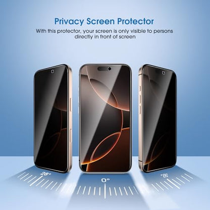 amFilm OneTouch for iPhone 16 Pro Max Privacy Screen Protector 6.9'' 2024 - size: 16P-6.9”