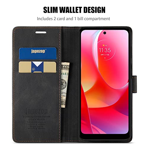 Moto G Power 2022 Wallet Case with [RFID Blocking],Black | Card Holder, Kickstand, Magnetic, Soft Leather Flip Case Wallet for Moto G Power 2022 6.5 Inch - color: Black, size: Moto G Power 2022 6.5 inch