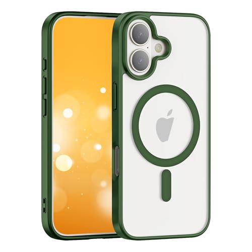 Strong Magnetic for iPhone 17 Clear Green Case Compatible with Magsafe, Anti-Yellowing and Anti-Scratch with Airbag, Upgrade Camera Protective Phone Case - color: Clear Green Magnetic, size: For Iphone 17