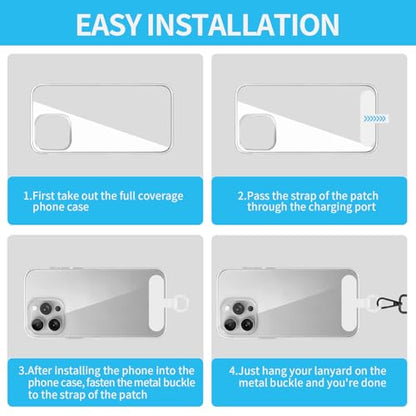Hovmwey Phone Tether Tab, 2 Pack Cell Phone Lanyard Patch Without Adhesive, Phone Strap Replacement Part for All Full Phone Cases (White) - color: White