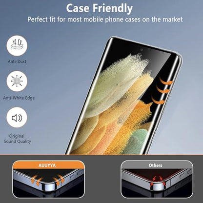 3-Pack for Samsung Galaxy S21 Ultra 5G Screen Protector Tempered Glass, 3D Full Edge Coverage Film, 9H Hardness HD Bubble-Free Film, Anti-Scratch Premium Protective Glass for Galaxy S21 Ultra - size: Samsung Galaxy S21 Ultra