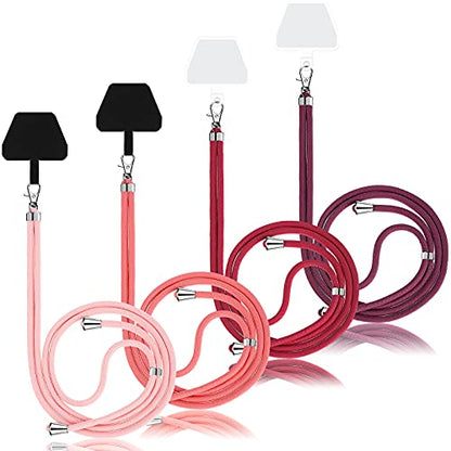 Weewooday 4 Pcs Phone Lanyard Crossbody Phone Strap, Red Color Series - color: Red Color Series