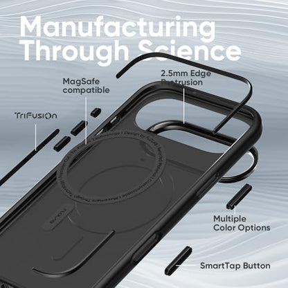 FLOLAB Surtect Tri-Fusion Magnetic for iPhone 17 Air Case Protective Slim Design Magsafe Compatible Military Grade - Full Black Matte Translucent - color: Full Black Matte Translucent, size: iPhone 17 Air
