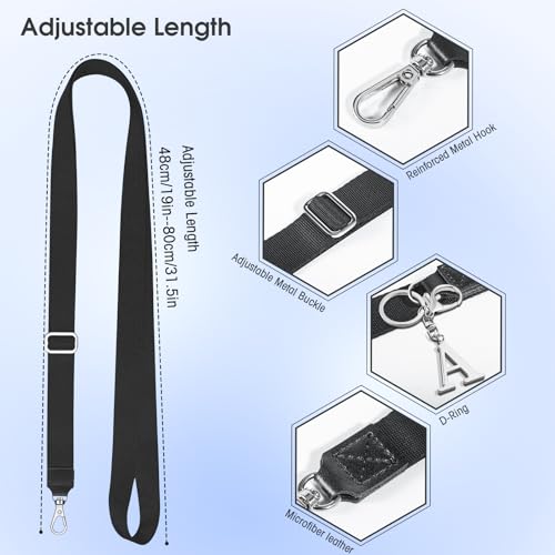 2 Pack Phone Lanyard Adjustable Crossbody Strap Letter S Charm - style: pendant-S