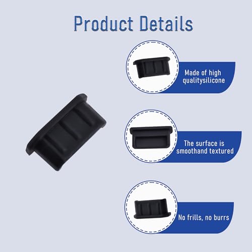5 PCS Mini-HDMI Port Anti-dust Plugs, Silicone Covers Caps Stoppers, Port Protector for TV Computer Digital Socket Printer, 0.39 x 0.1 (LxW) - size: Mini-HDMI/Black/5 PCS