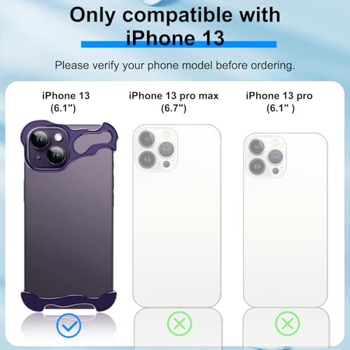Frameless Phone Case Crafted for iPhone 13 Purple - color: Aluminum Purple, size: iPhone 13