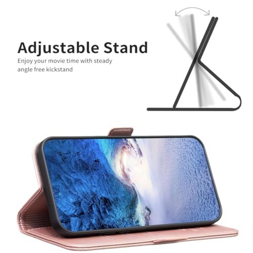 Case Compatible for UMIDIGI Power 5 Phone Case Flip Stand Cover [with Tempered Glass Screen Protector] JXX-Pink