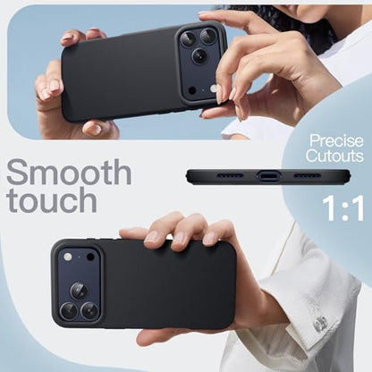 JETech Silicone Case for iPhone 17 Pro Max, Black | Silky Soft Touch, Shockproof Protection, Scratch Resistant, Microfiber Lining - color: Black, size: iPhone 17 Pro Max
