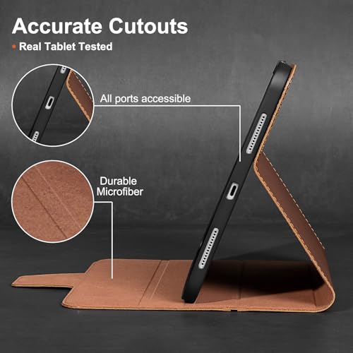 Gexmil Leather Case for iPad mini 7 A17 Pro/iPad mini 6 Gen 8.3 Inch - color: Vegetable Tanned Brown