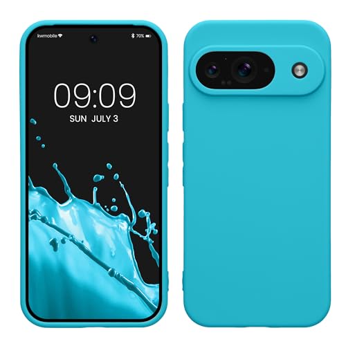 kwmobile Case Compatible with Google Pixel 9 Case - Protective Slim TPU Phone Cover - Soft Matte Finish - Cool Glacier - color: Cool Glacier, size: Pixel 9