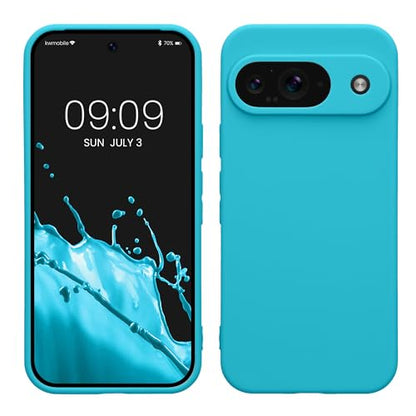 kwmobile Case Compatible with Google Pixel 9 Case - Protective Slim TPU Phone Cover - Soft Matte Finish - Cool Glacier - color: Cool Glacier, size: Pixel 9