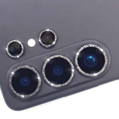 for Samsung Galaxy S26 Ultra Camera Lens Protector, Bling Glitter Metal Ring Tempered Glass Lens Cover Accessories (Black) - color: Black