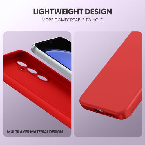 Slim case for Samsung Galaxy S24 5g, Liquid Silicone Cover for Galaxy S24 2024 SM-S921U / S921W Shockproof Protective Soft Rubber, Red - color: Red