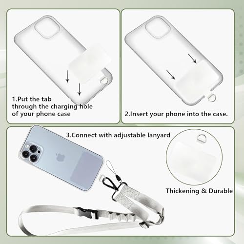 Phone Lanyard Wrist Strap Crossbody Adjustable, Cell Phone Lanyard for Around The Neck Shoulder Wristlet Strap - color: Grey
