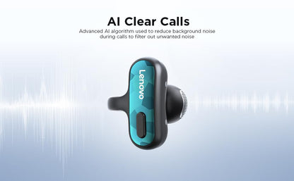 Lenovo Open Ear Clip On Earbuds X500 Bluetooth 6.0 Wireless Earbuds with 11 mm Drivers, Open Ear Ergonomic Design, Dual Device Connectivity, Built in Mic, Fast Charge, Black - color: Black