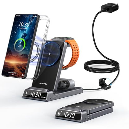 Magnetic Wireless Charger for Samsung, Nightstand Travel Android Charger - color: Gray