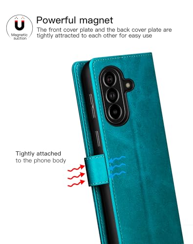 Feitenn for Samsung Galaxy A37 5G (6.7") Case Wallet 2026 with 4 Card Holders Kickstand, PU Flip Leather Magnetic Closure Folio Shockproof Protective Cover, Blue - color: Blue, size: Samsung Galaxy A37 5G