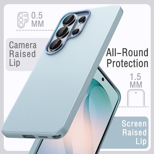 JETech Vegan Leather Case for Samsung Galaxy S26 Ultra, Omphalodes | Compatible with MagSafe, Anti-Slip Grip Phone Cover, Metal Button, Soft Microfiber Lining - color: Omphalodes, size: Galaxy S26 Ultra