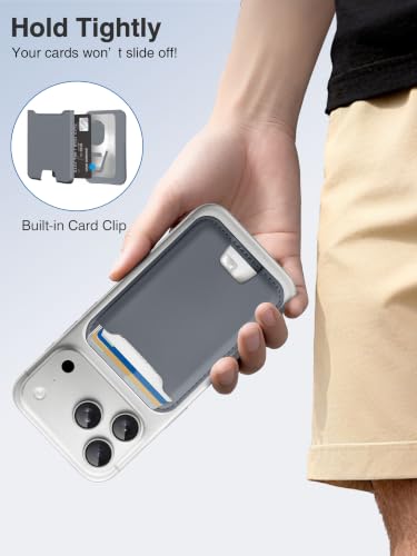 TopMade for MagSafe Wallet, Strongest Magnetic Phone Wallet, 4 Cards Holder - color: Deep Gray